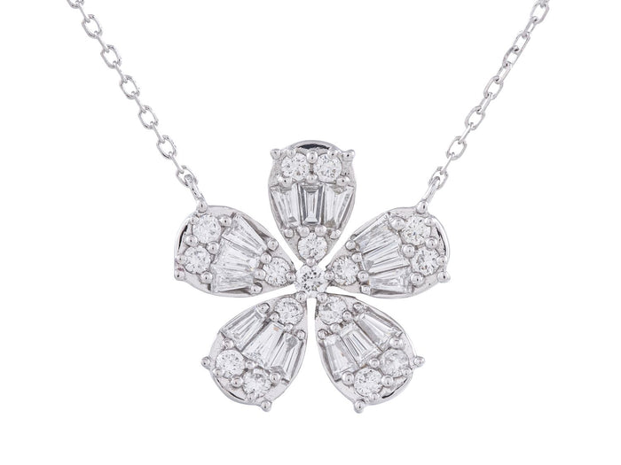 Diamond Necklace - 14 KT White Gold