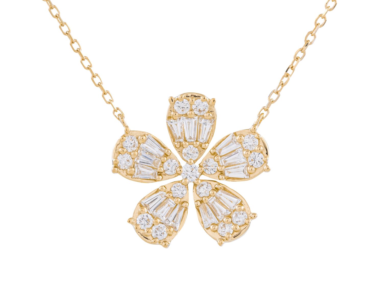 Diamond Necklace - 14 KT Yellow Gold