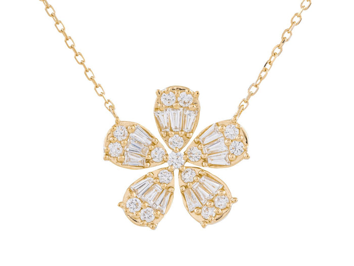 Diamond Necklace - 14 KT Yellow Gold