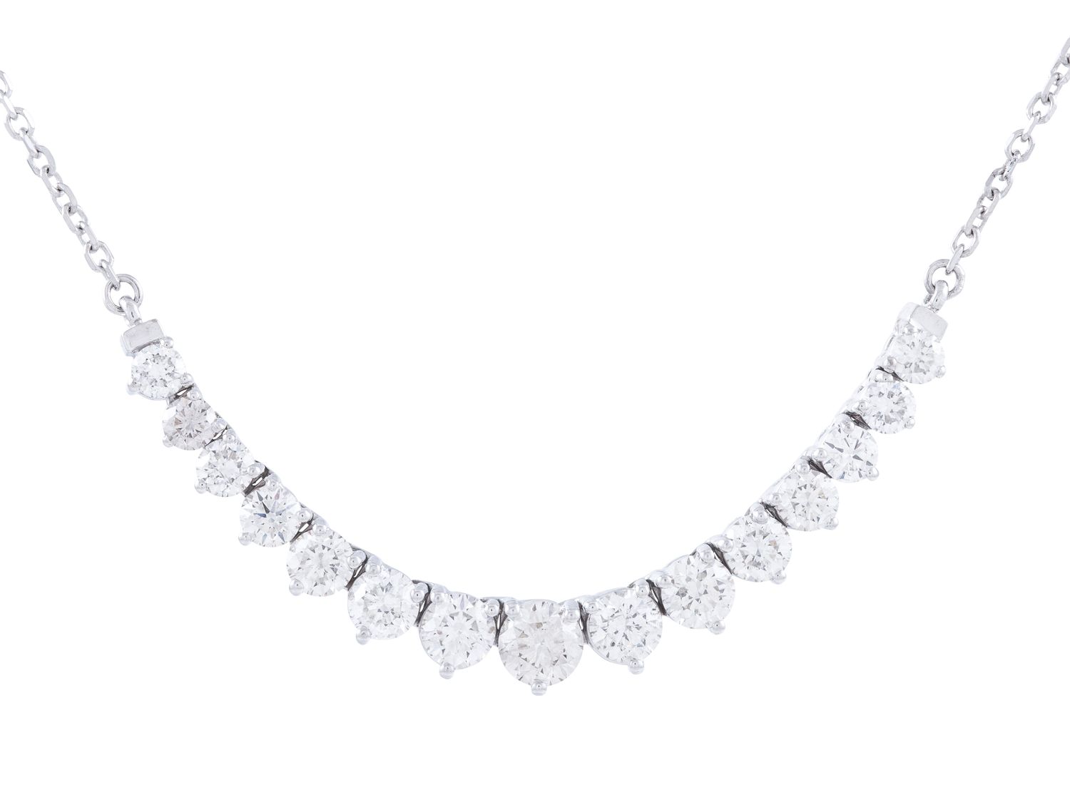 Diamond Necklace - 14 KT White Gold