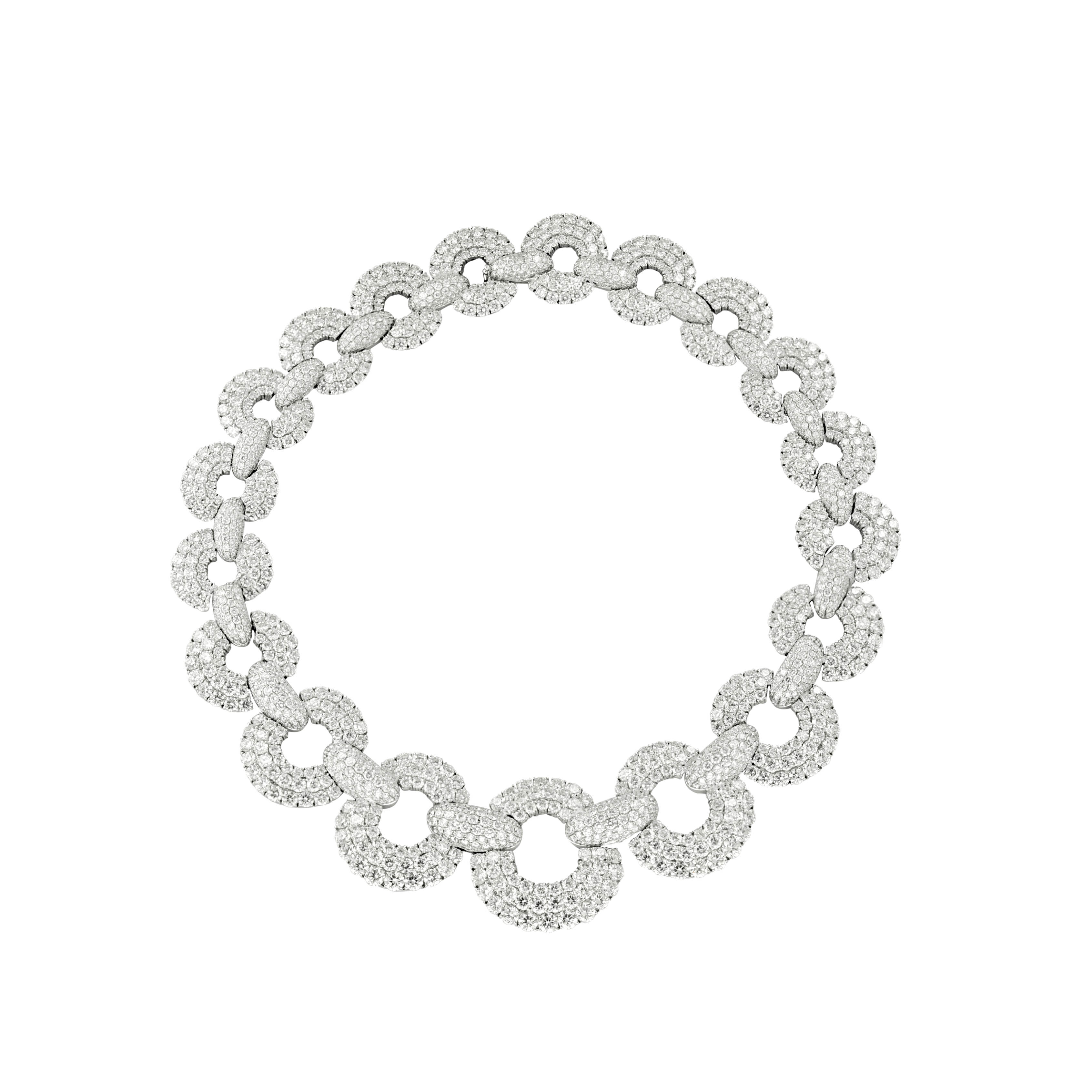 107ct Circle Link Diamond Necklace