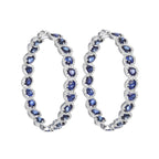 Sapphire Diamond Hoops