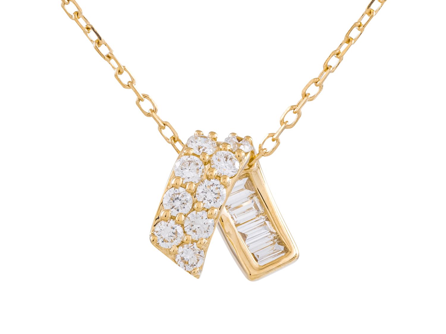 Diamond Necklace - 14 KT Yellow Gold