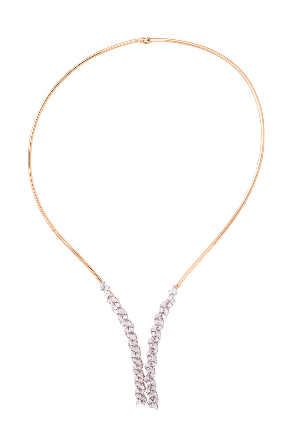Diamond Necklace - 18 KT Rose and White Gold