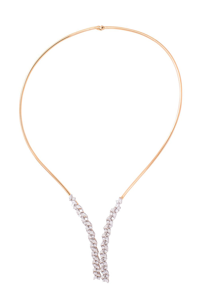 Diamond Necklace - 18 KT Rose and White Gold