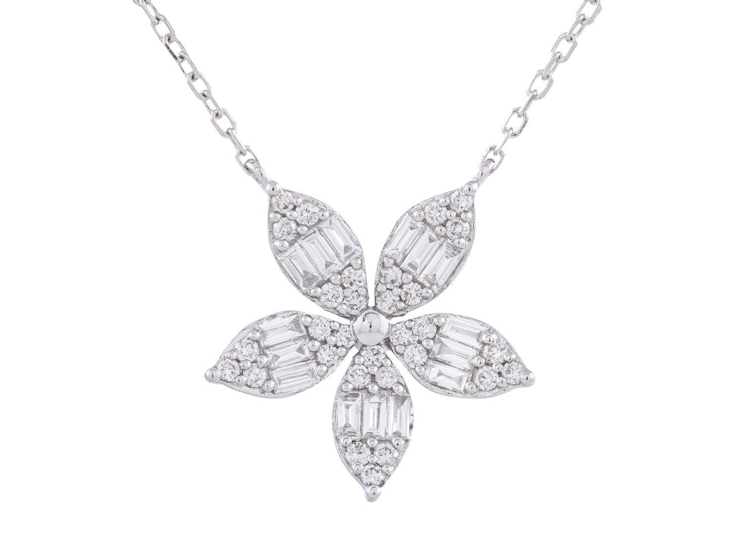 Diamond Necklace - 14 KT White Gold