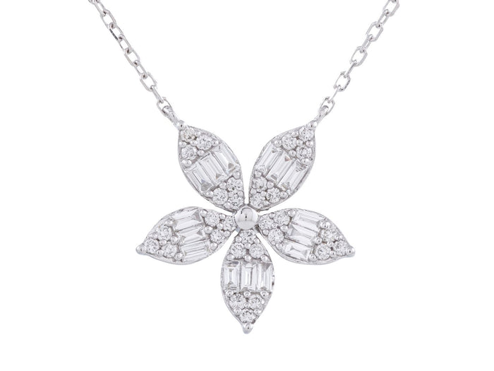 Diamond Necklace - 14 KT White Gold