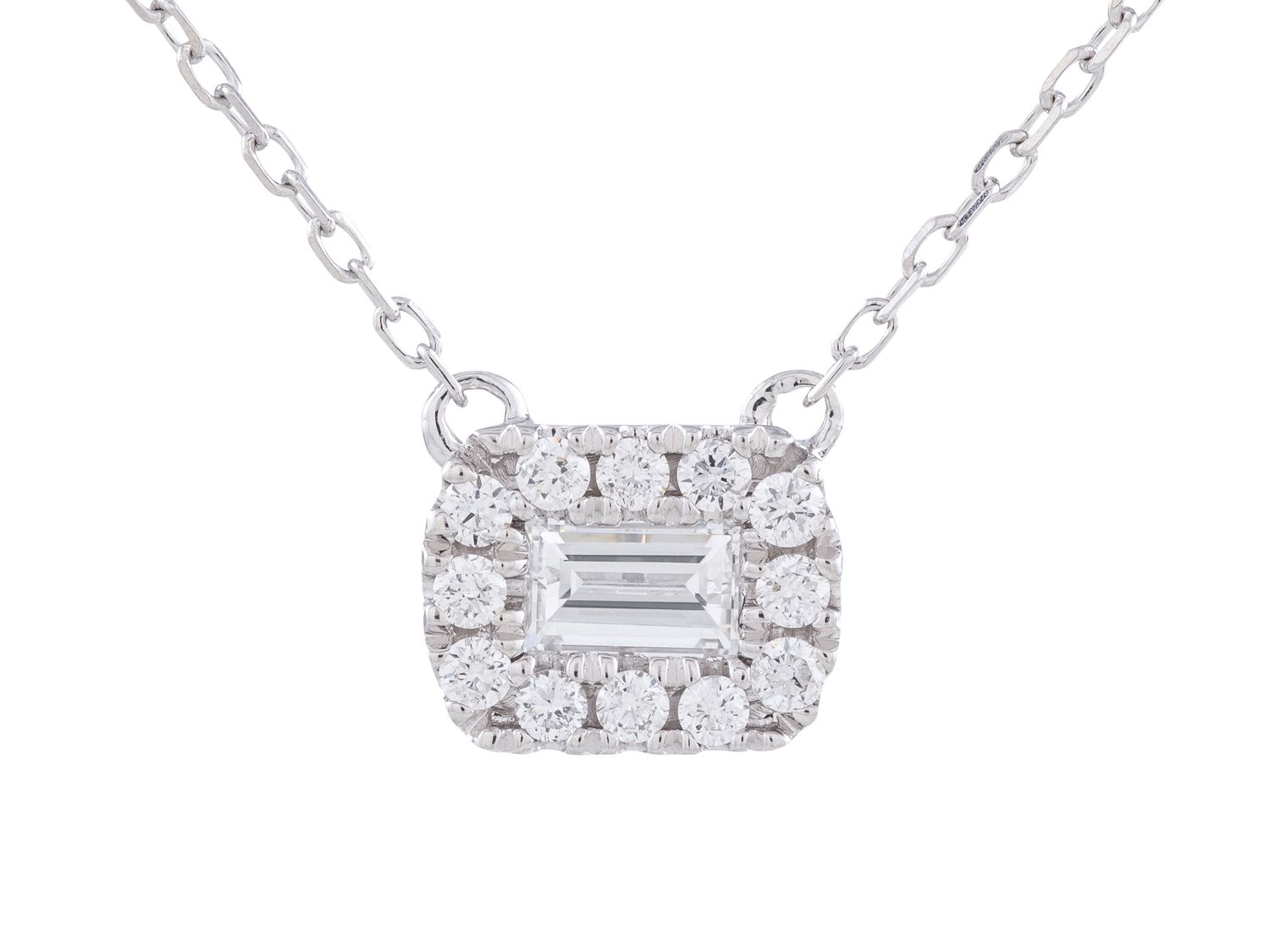 Diamond Necklace - 14 KT White Gold