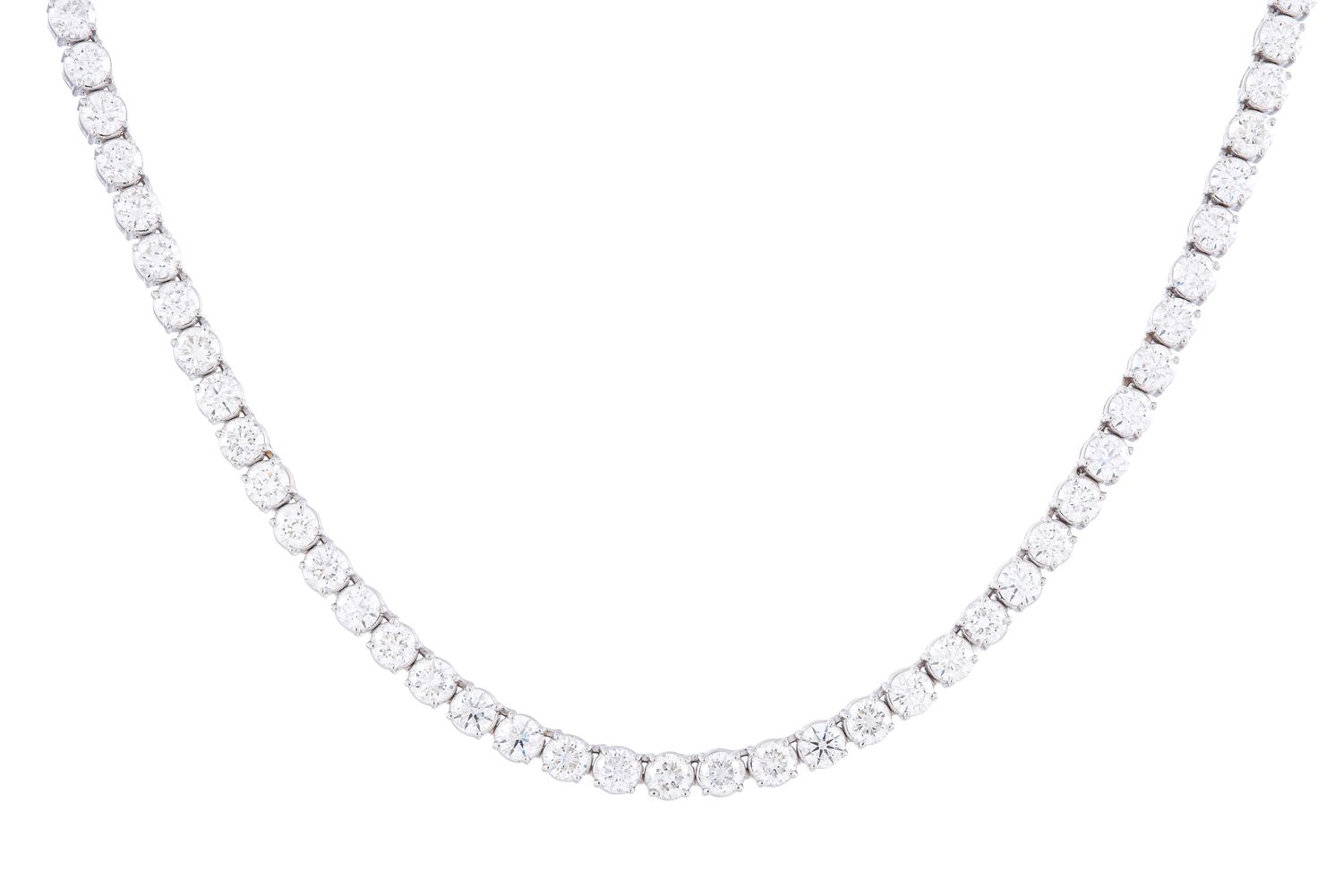 Diamond Necklace - 14 KT White Gold