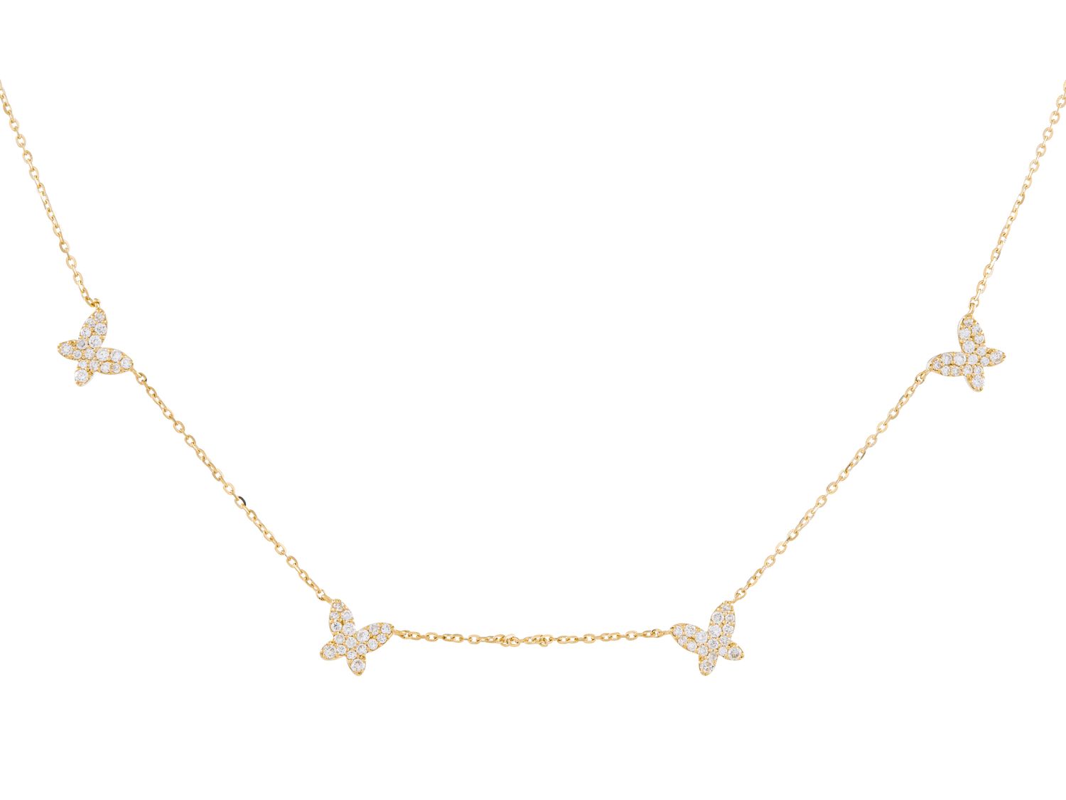 Diamond Necklace - 14 KT Yellow Gold