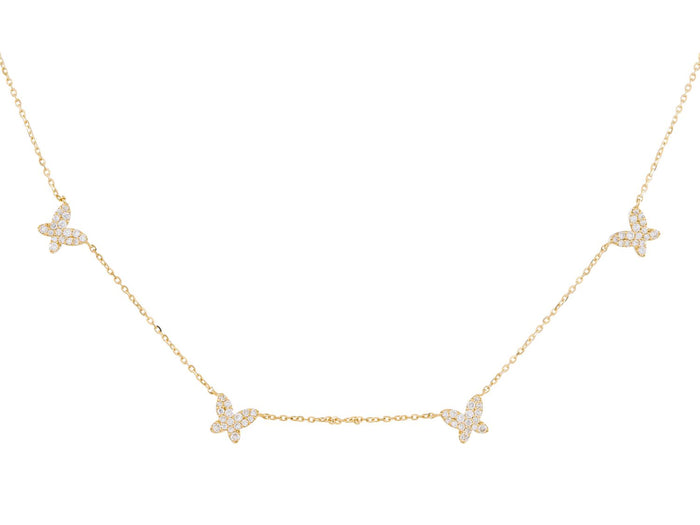 Diamond Necklace - 14 KT Yellow Gold