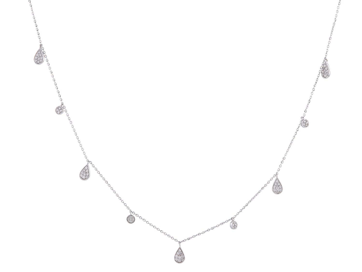 Diamond Necklace - 14 KT White Gold