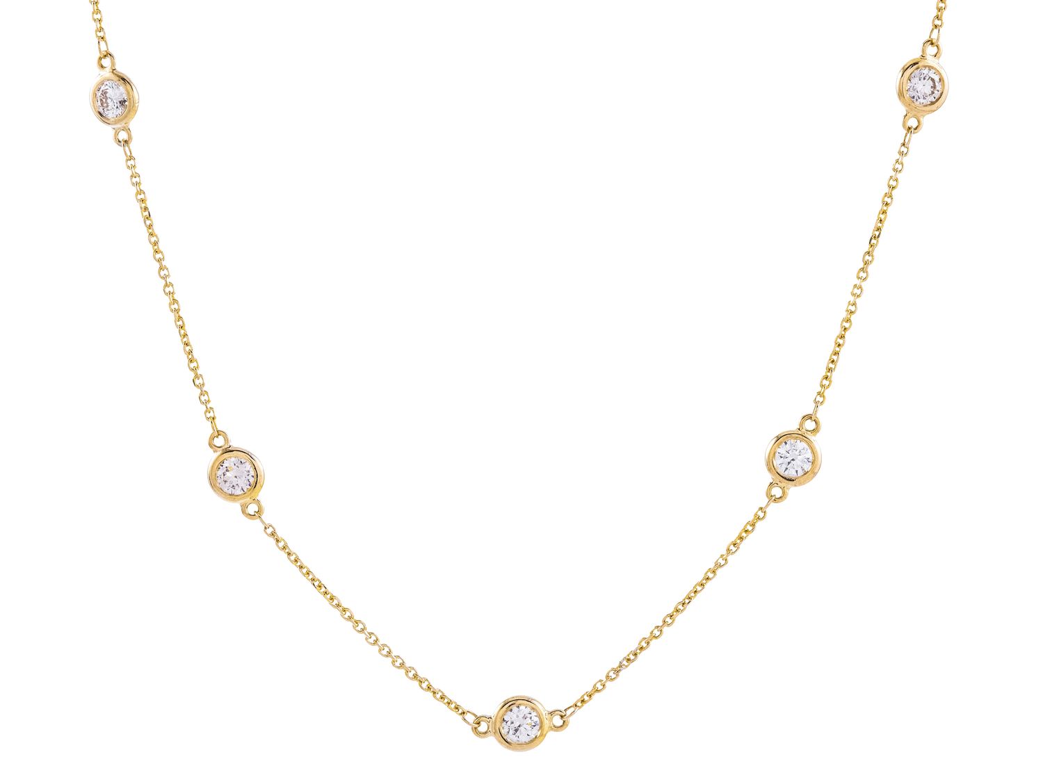 Diamond Necklace - 14 KT Yellow Gold