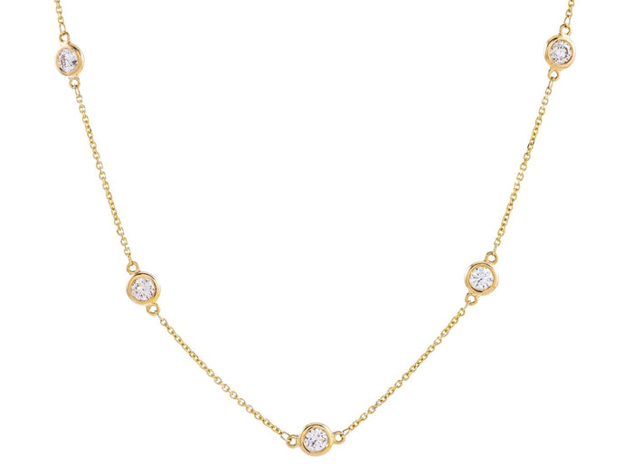 Diamond Necklace - 14 KT Yellow Gold