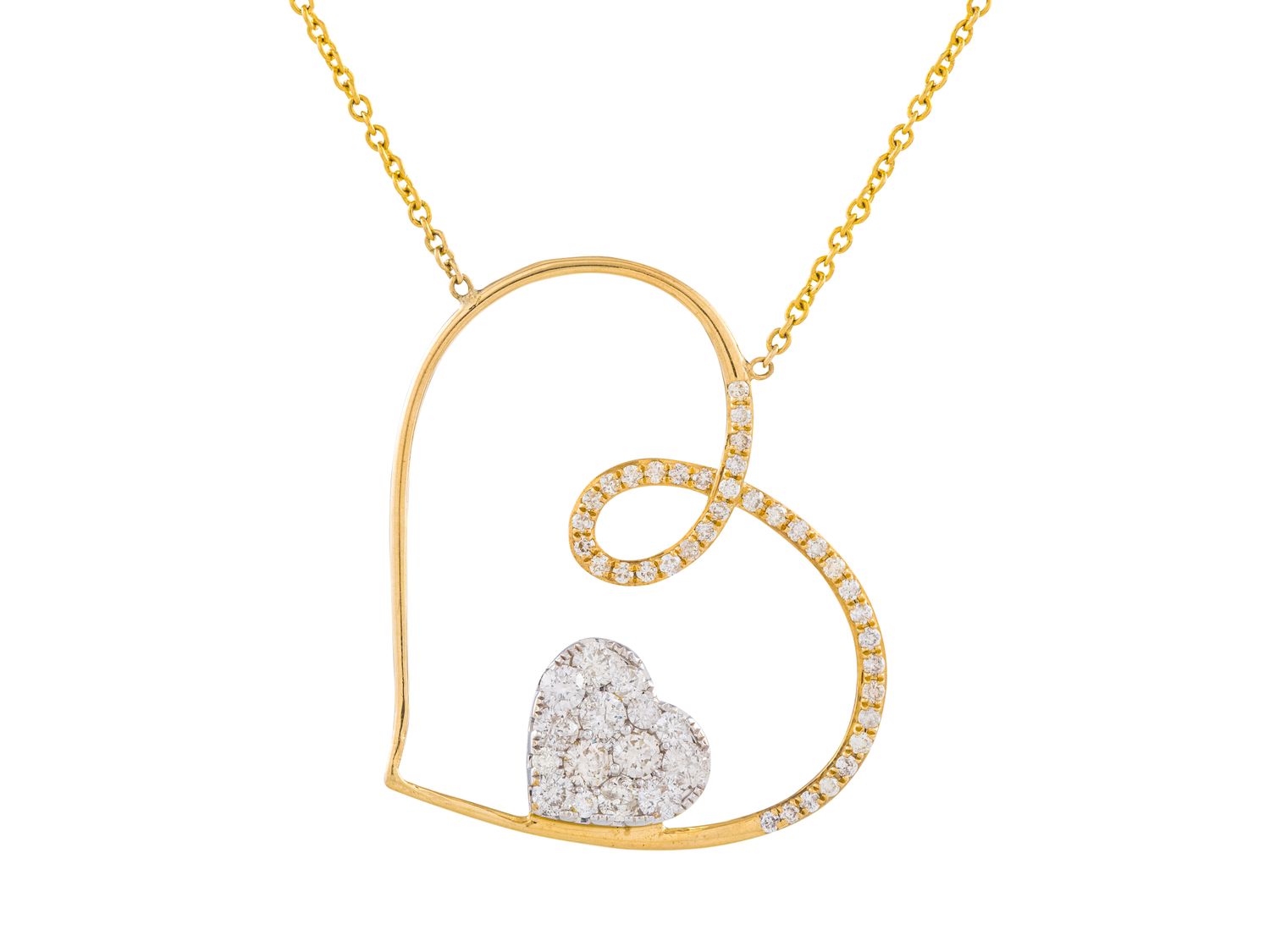 Diamond Necklace - 14 KT Yellow Gold