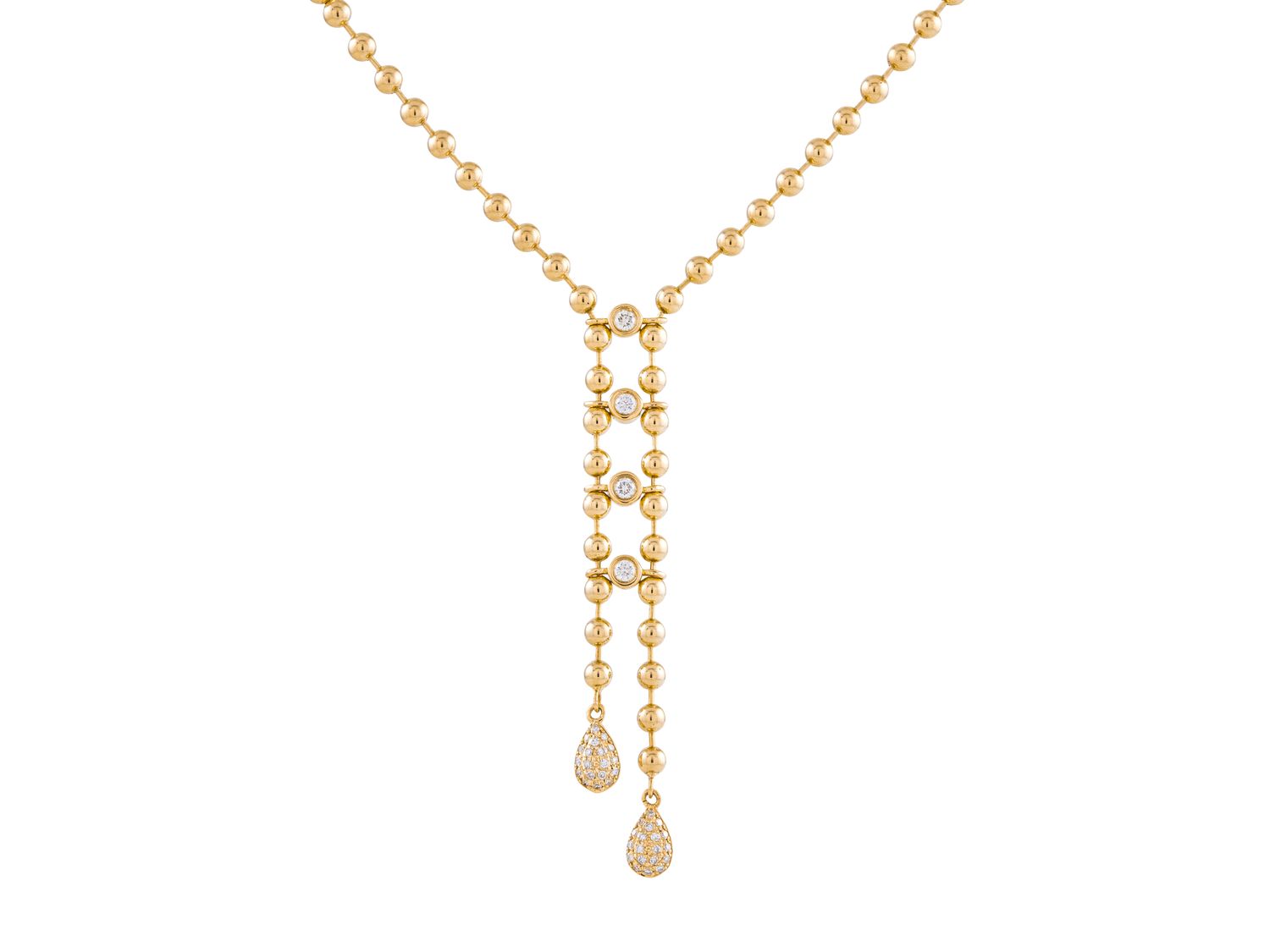 Diamond Necklace - 14 KT Yellow Gold