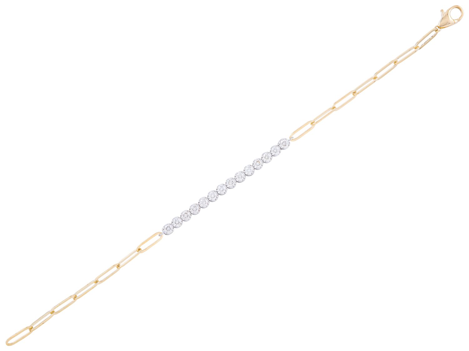 Diamond Bracelet - 14 KT White and Yellow Gold