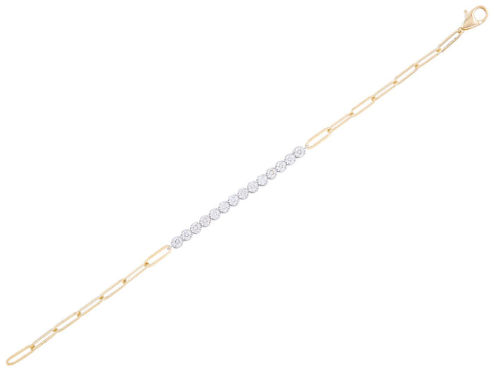 Diamond Bracelet - 14 KT White and Yellow Gold