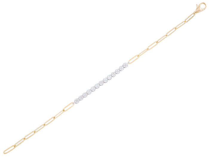 Diamond Bracelet - 14 KT White and Yellow Gold