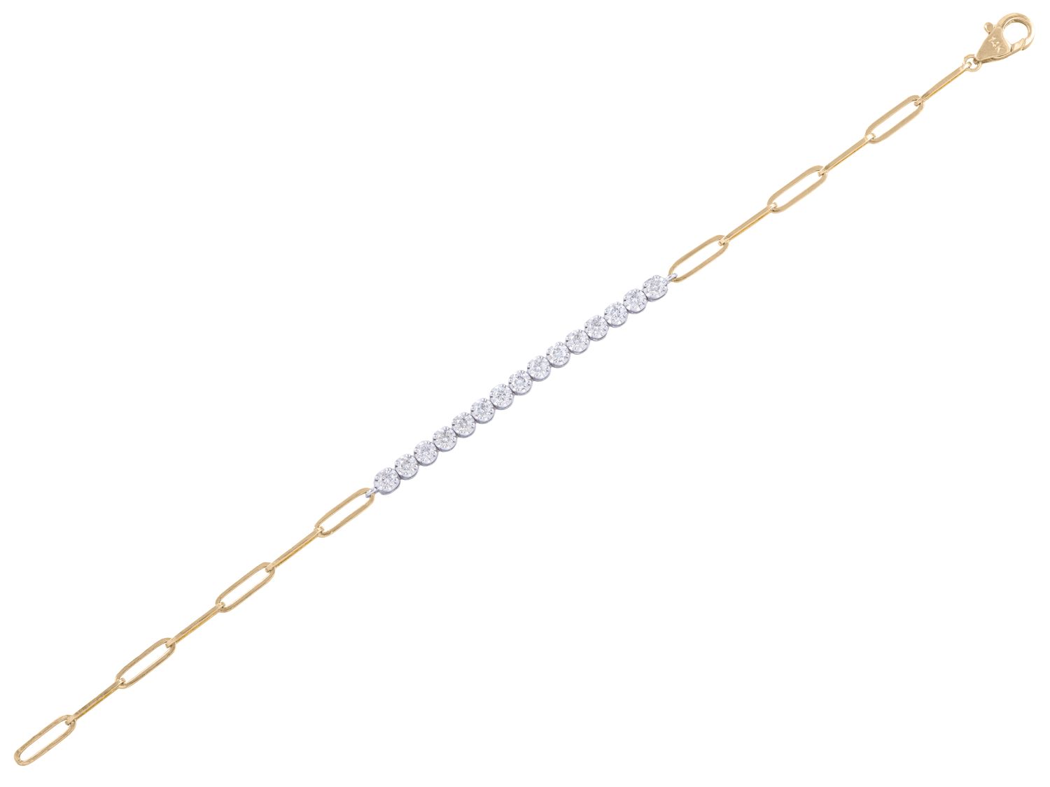 Diamond Bracelet - 14 KT White and Yellow Gold