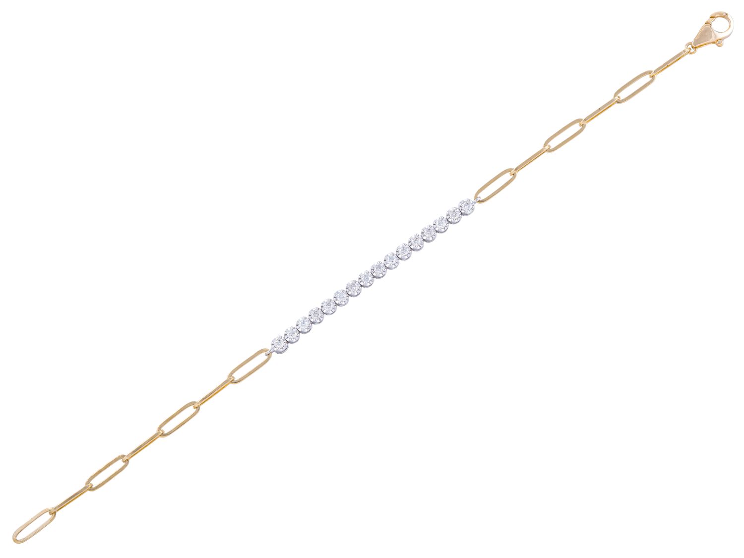 Diamond Bracelet - 14 KT White and Yellow Gold