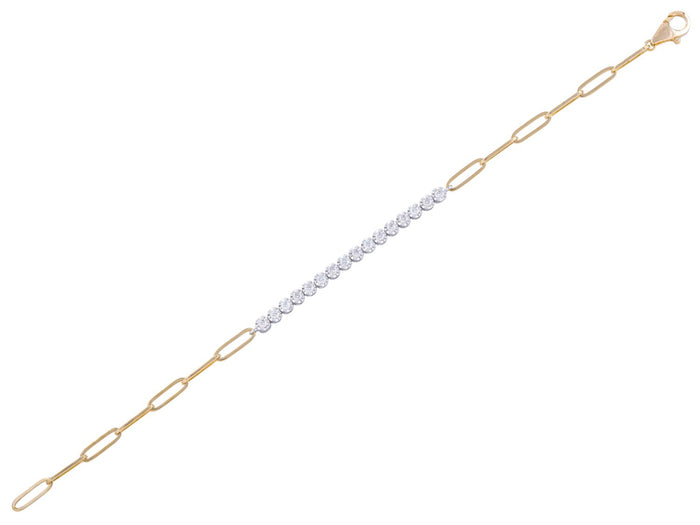 Diamond Bracelet - 14 KT White and Yellow Gold