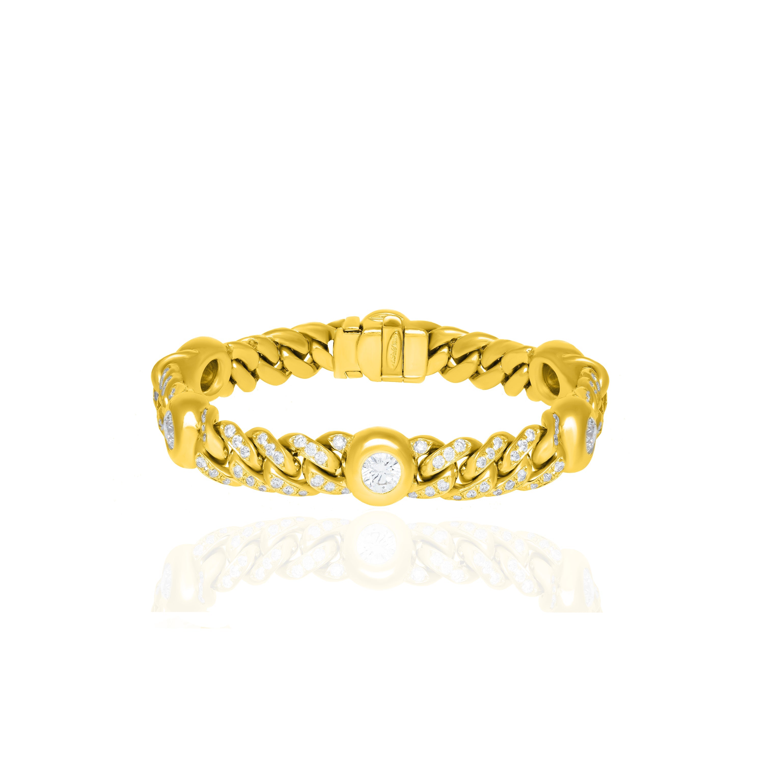 Bezel Set Cuban Bracelet
