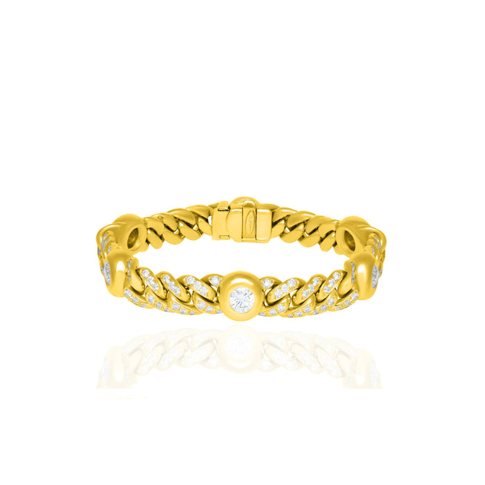 Bezel Set Cuban Bracelet