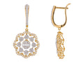 Diamond Earrings - 14 KT Yellow Gold