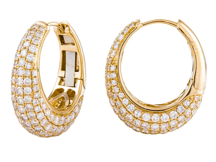 Diamond Earrings - 14 KT Yellow Gold