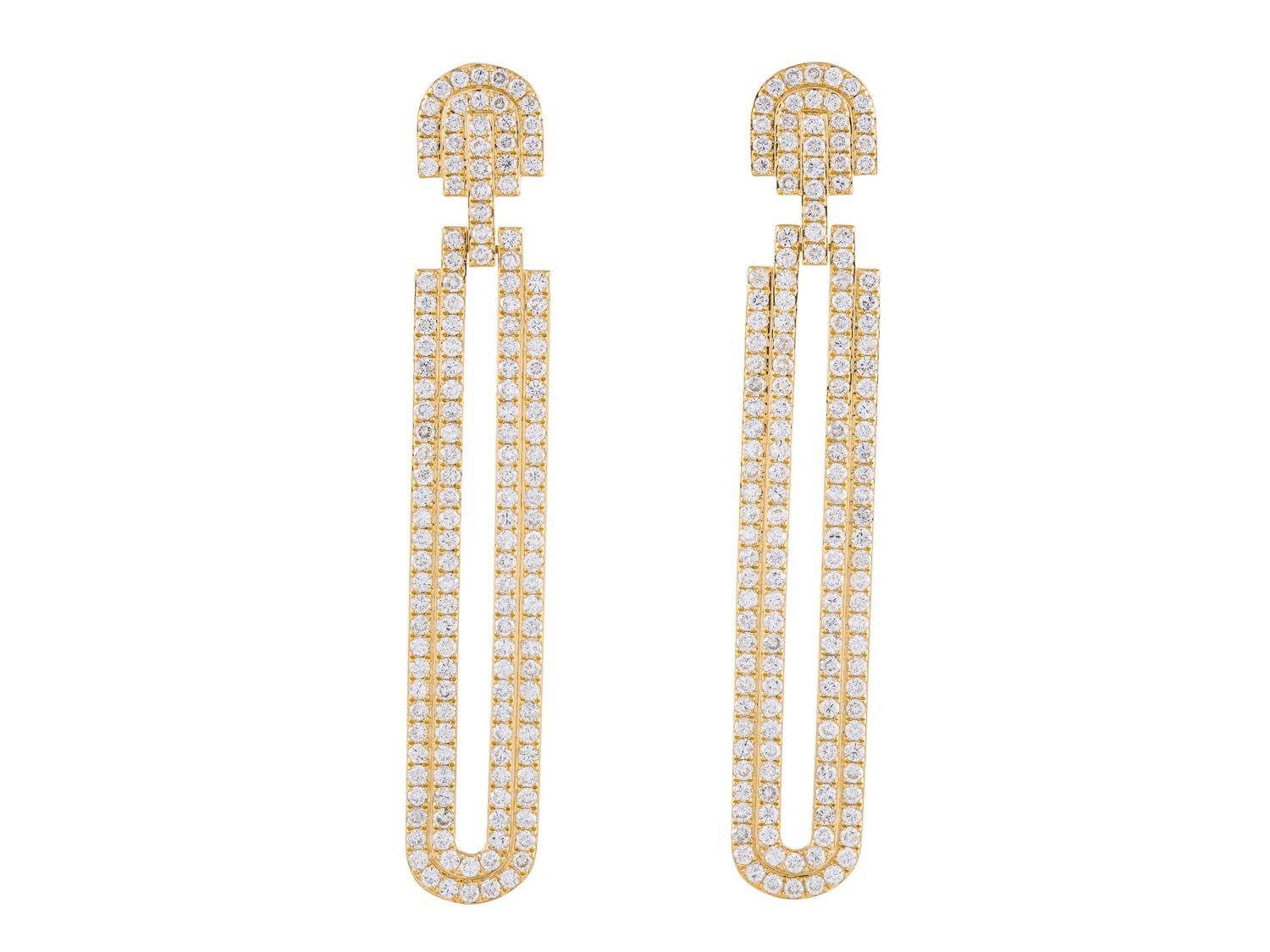 Diamond Earrings - 14 KT Yellow Gold