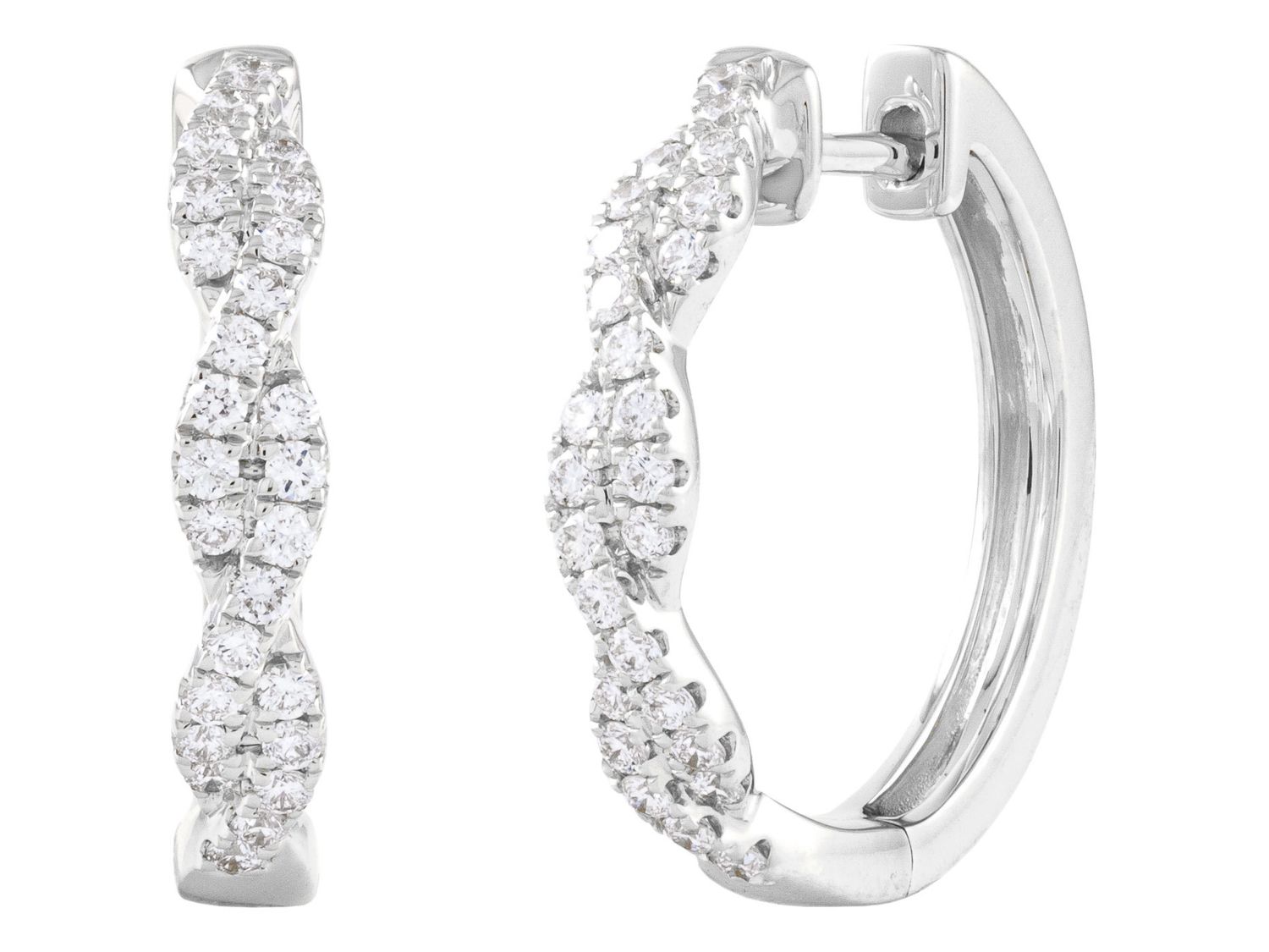 Diamond Earrings - 14 KT White Gold