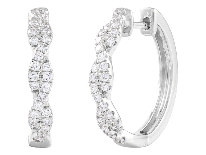 Diamond Earrings - 14 KT White Gold