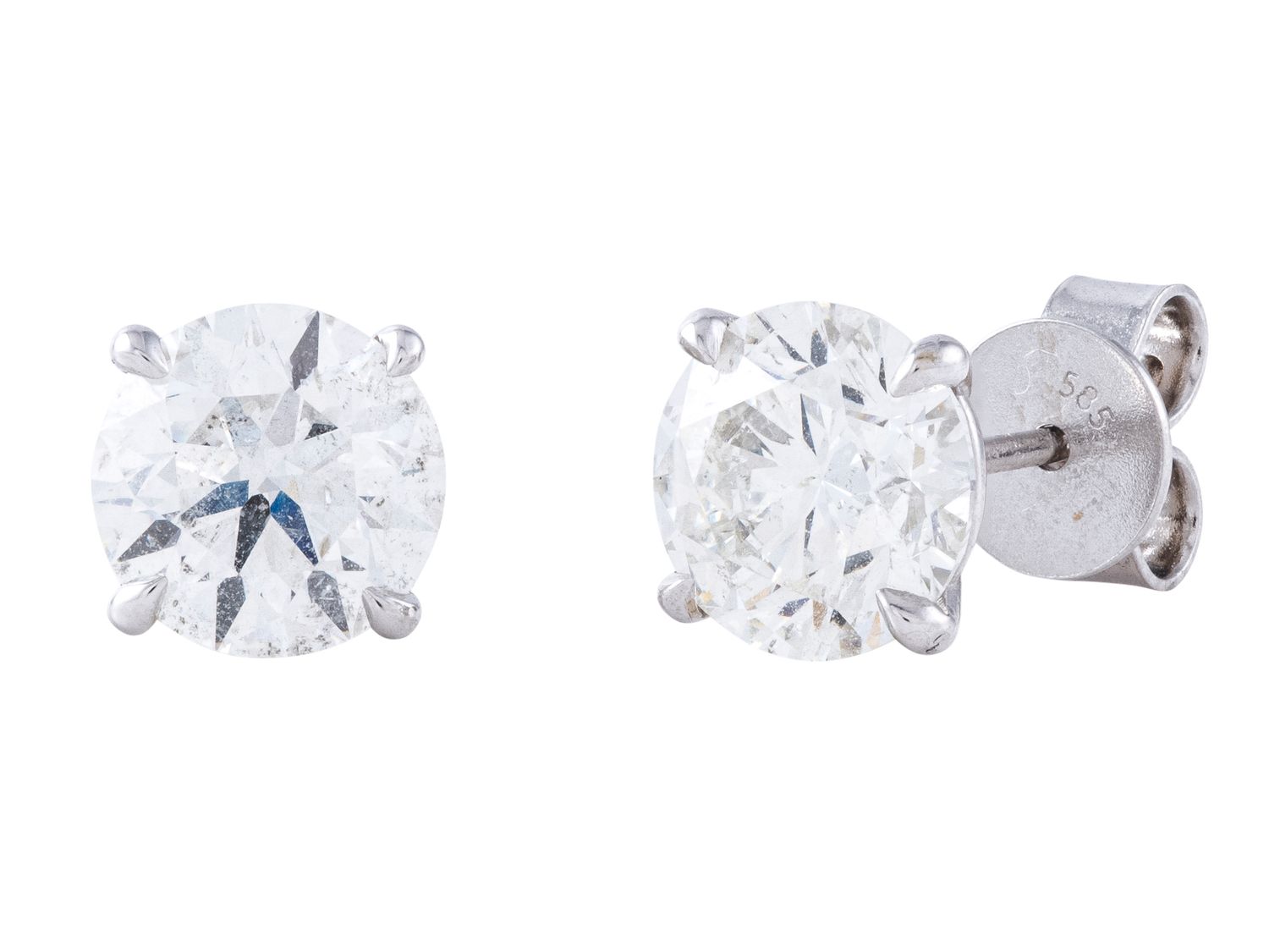 Diamond Earrings - 14 KT White Gold