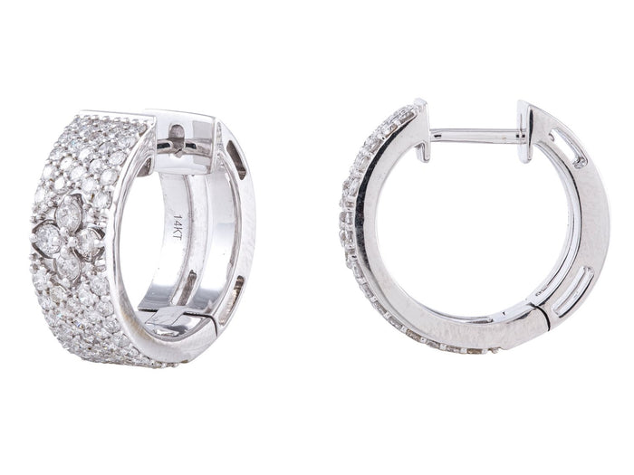 Diamond Earrings - 14 KT White Gold