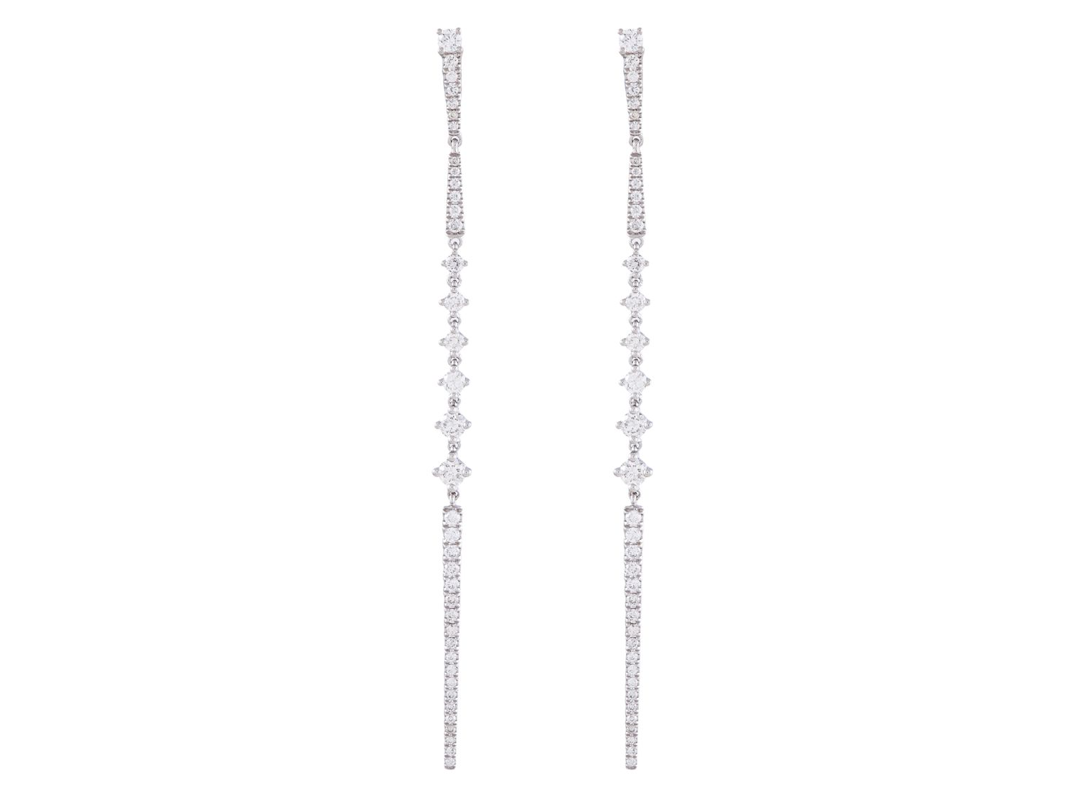 Diamond Earrings - 14 KT White Gold