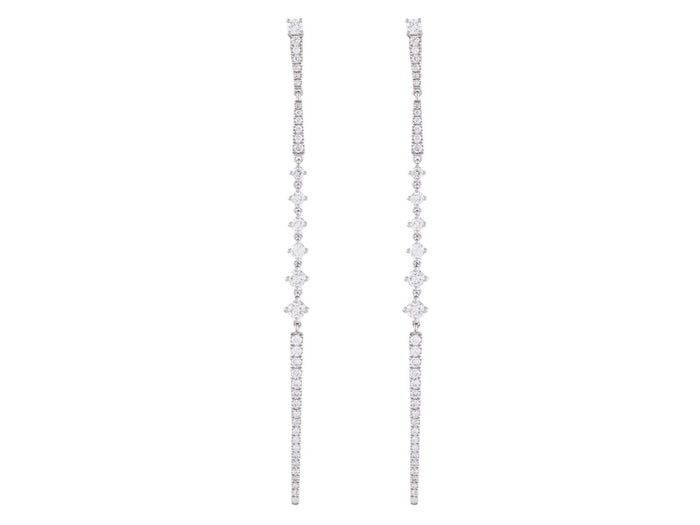 Diamond Earrings - 14 KT White Gold