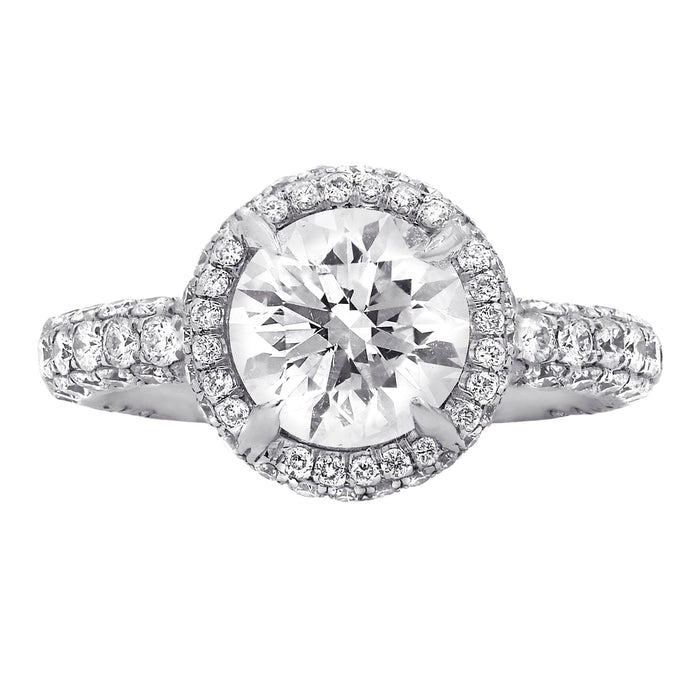 1.70ct Round Halo Diamond Engagement Ring