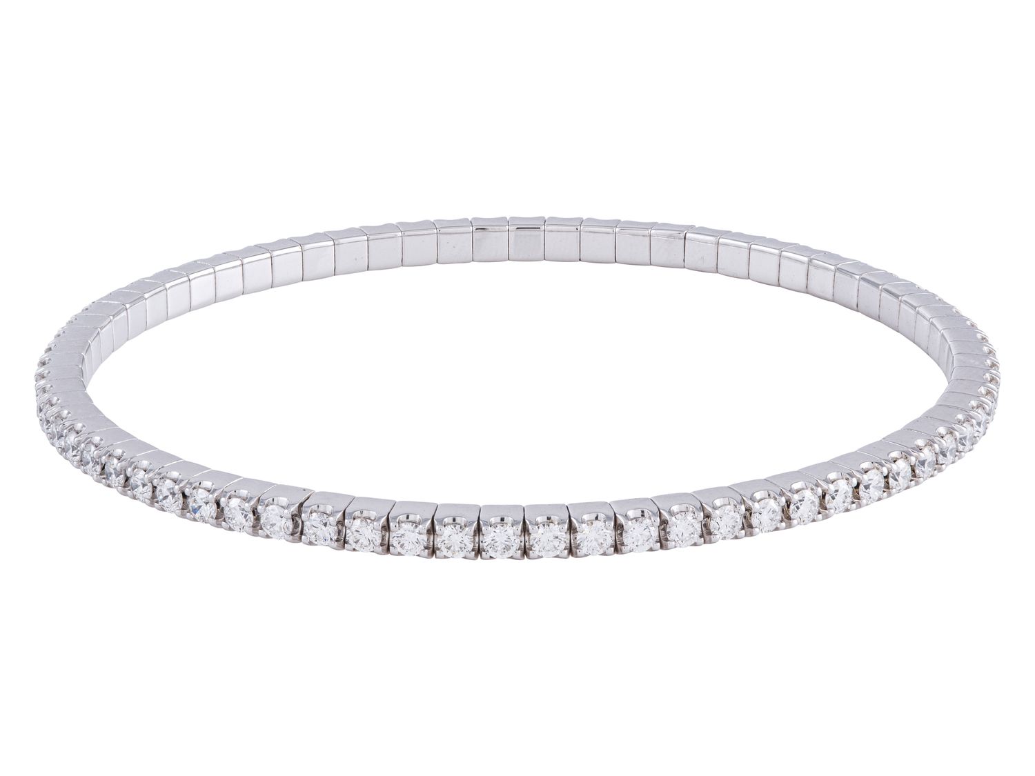 Diamond Bangle - 14 KT White Gold