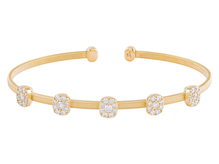 Diamond Bangle - 14 KT Yellow Gold