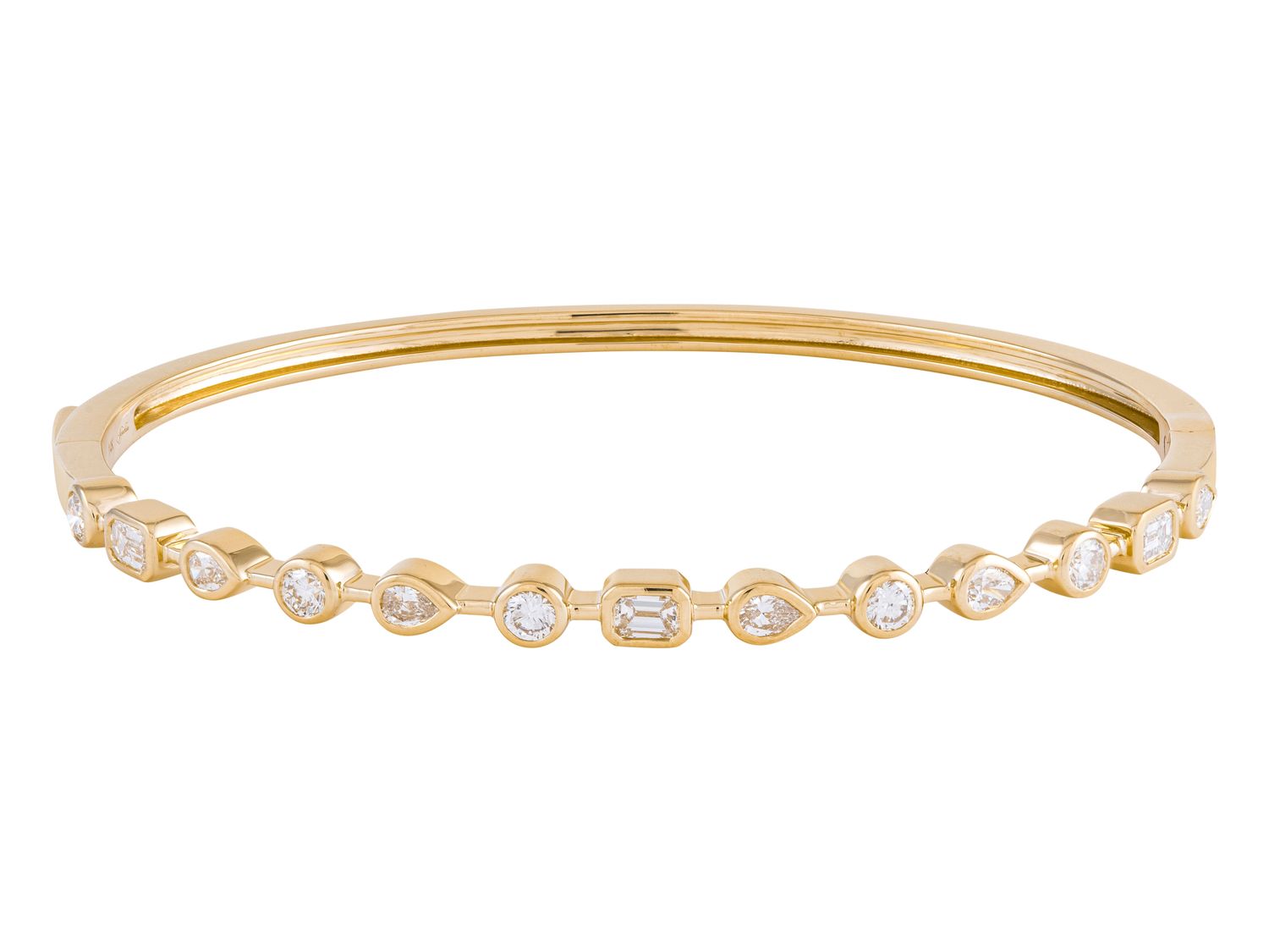 Diamond Bangle - 14 KT Yellow Gold