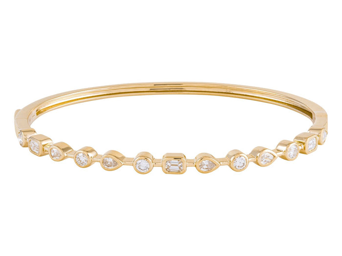 Diamond Bangle - 14 KT Yellow Gold