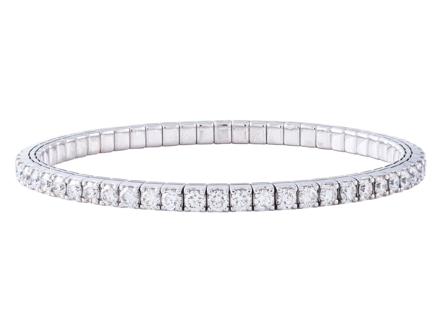 Diamond Bangle - 14 KT White Gold