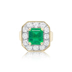Emerald Halo Diamond Ring