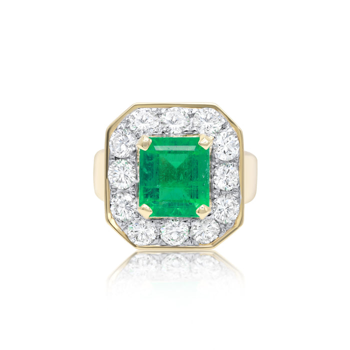Emerald Halo Diamond Ring