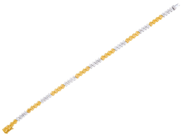 Diamond Bracelet - 18 KT White and Yellow Gold