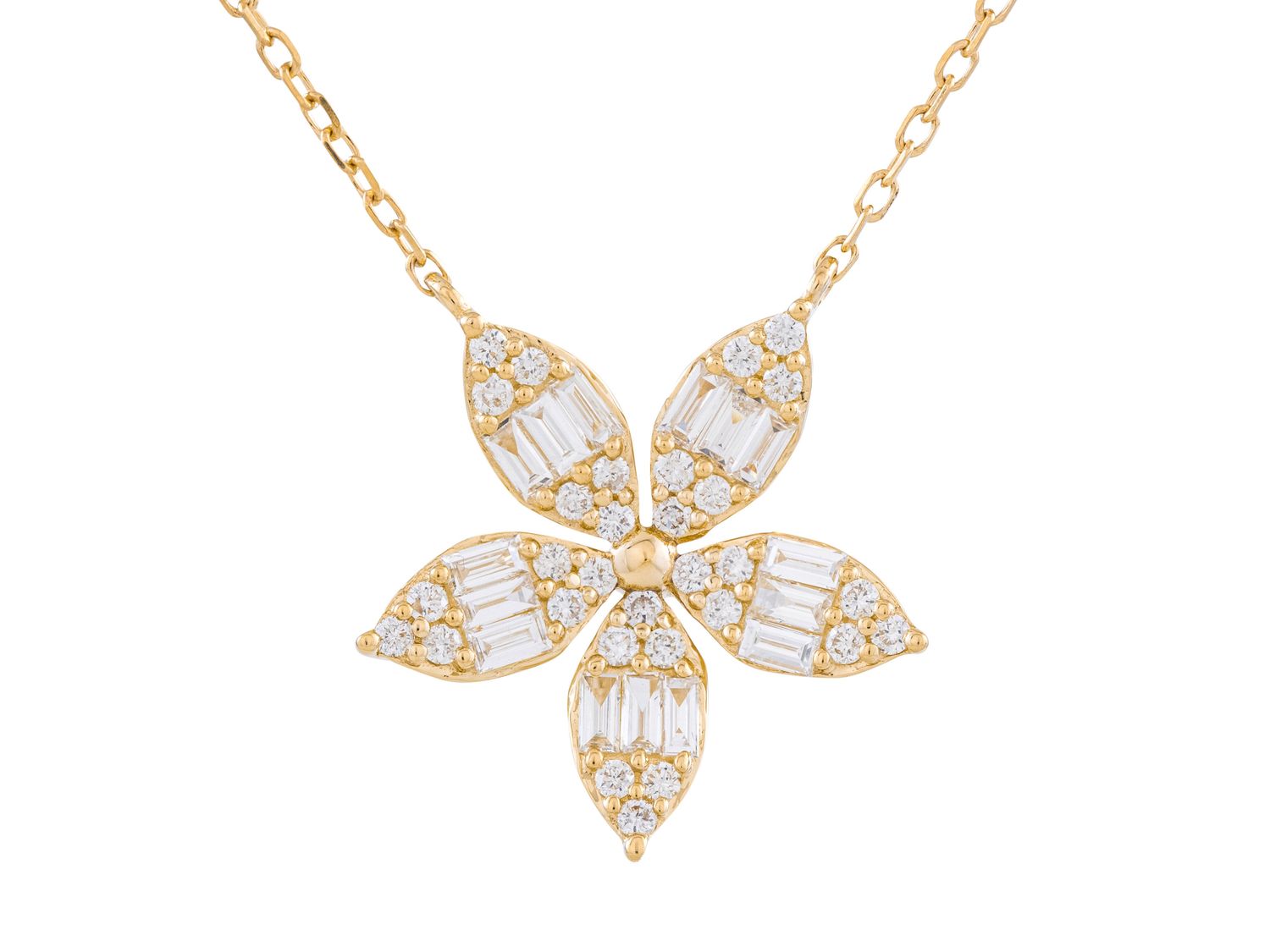 Diamond Necklace - 14 KT Yellow Gold