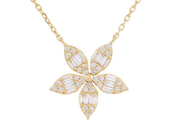 Diamond Necklace - 14 KT Yellow Gold
