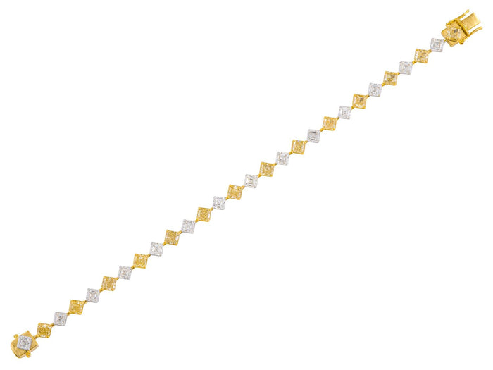 Diamond Bracelet - 18 KT White and Yellow Gold