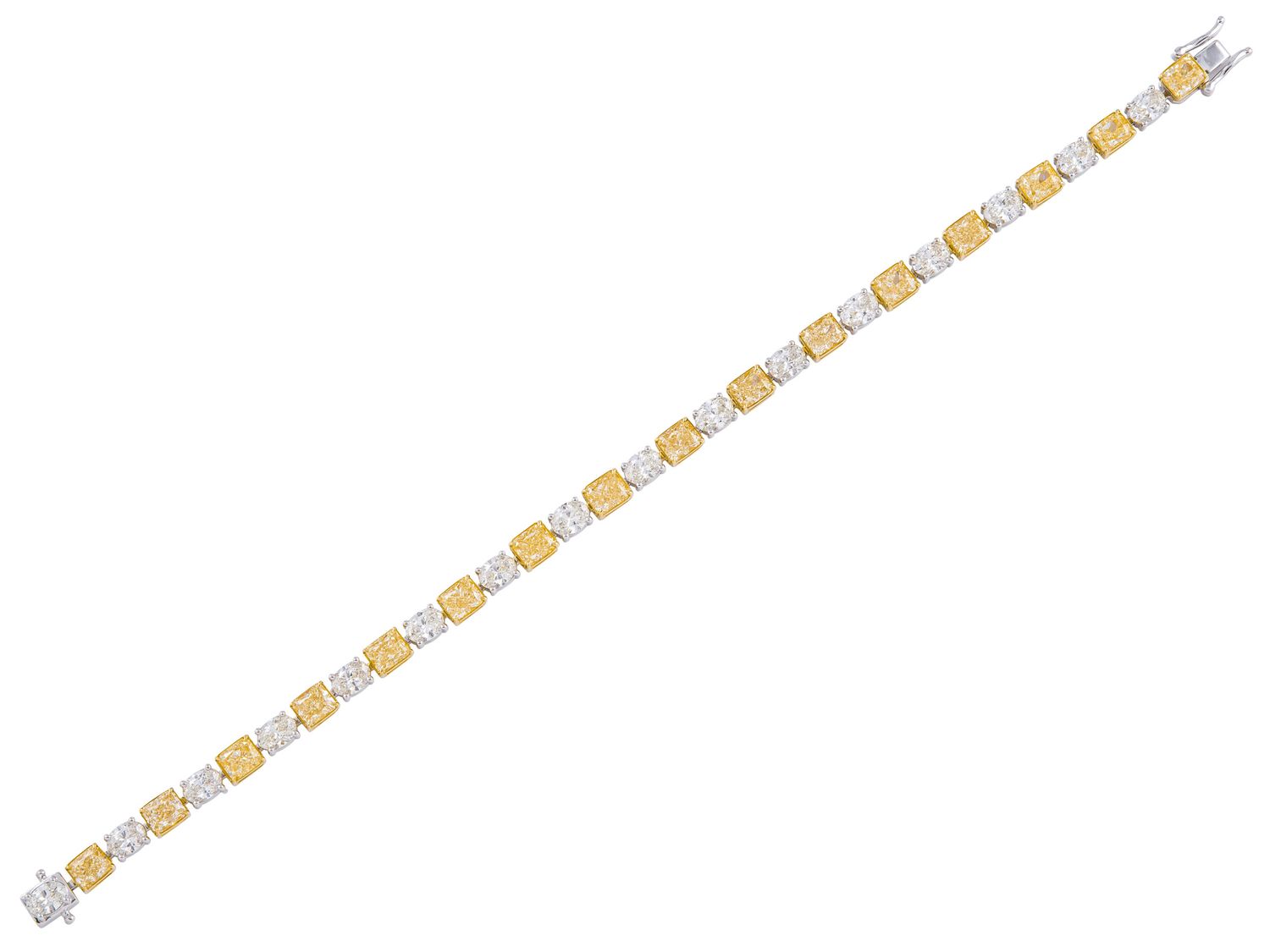 Diamond Bracelet - 18 KT White and Yellow Gold